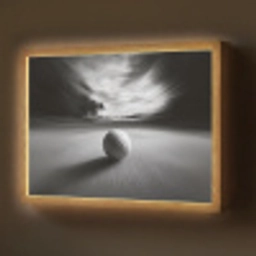 Golfbal - Wazig - Zwart Light Box met batterij (Wandlamp) middel -z3d_website