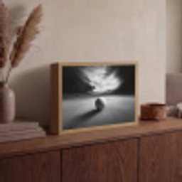 Golfbal - Wazig - Zwart Light Box met batterij (Wandlamp) middel -sfeer2