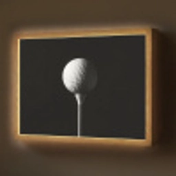 Golfbal - Minimalistisch - Wit Light Box met batterij (Wandlamp) middel -z3d_website