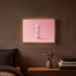 Golfballen - Roze - Drie Light Box met batterij (Wandlamp) middel -sfeer4