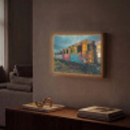 Graffiti - Verlaten trein - Street art Light Box met batterij (Wandlamp) middel -sfeer1