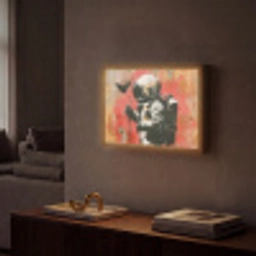Graffiti - Astronaut - Street art - Ruimte Light Box met batterij (Wandlamp) middel -sfeer1