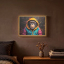 Graffiti - Chimpansee - Jas - Aap - Verf Light Box met batterij (Wandlamp) middel -sfeer4
