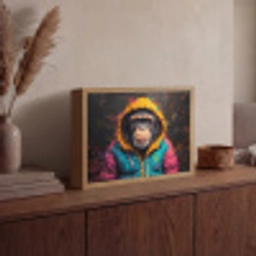 Graffiti - Chimpansee - Jas - Aap - Verf Light Box met batterij (Wandlamp) middel -sfeer2