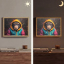 Graffiti - Chimpansee - Jas - Aap - Verf Light Box met batterij (Wandlamp) middel -sfeer3