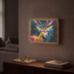 Graffiti - Hert - Dier - Kleurrijk Light Box met batterij (Wandlamp) middel -sfeer1