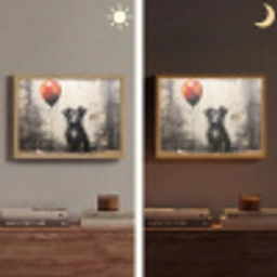 Graffiti - Hond - Ballon - Dieren Light Box met batterij (Wandlamp) middel -sfeer3