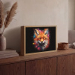 Graffiti - Vos - Zwart - Pop art Light Box met batterij (Wandlamp) middel -sfeer2