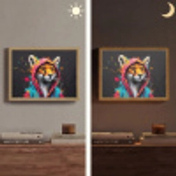 Graffiti - Vos - Jas - Pop art - Dieren Light Box met batterij (Wandlamp) middel -sfeer3
