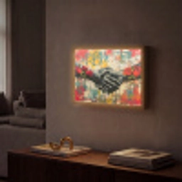 Graffiti - Rozen - Handen - Street art Light Box met batterij (Wandlamp) middel -sfeer1