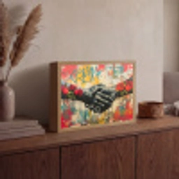 Graffiti - Rozen - Handen - Street art Light Box met batterij (Wandlamp) middel -sfeer2