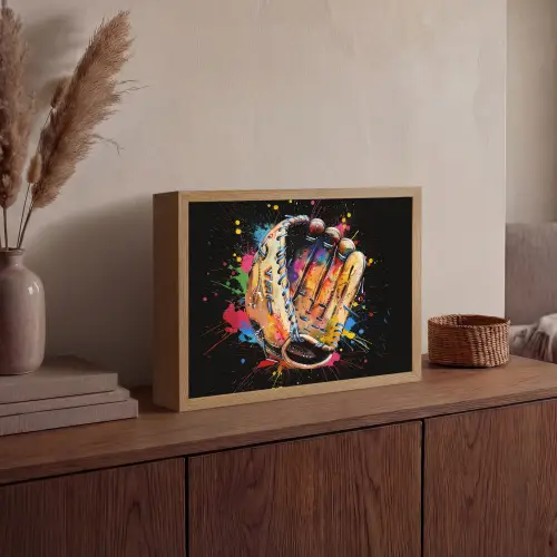 Graffiti - Sport - Baseball - Honkbal Light Box met batterij (Wandlamp) middel -sfeer2