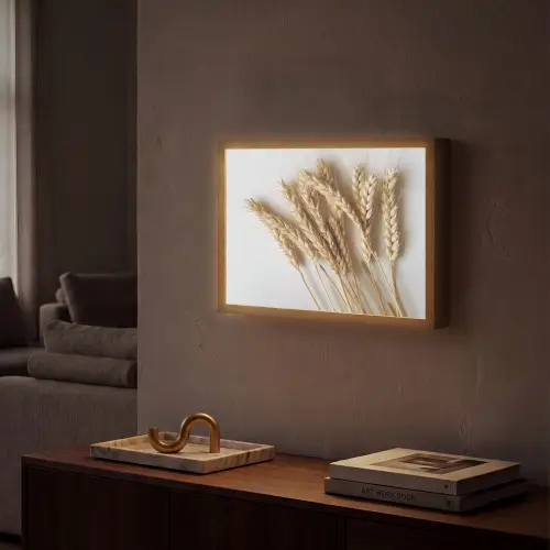 Graan - Geel - Wit - Stilleven Light Box met batterij (Wandlamp) middel -sfeer1