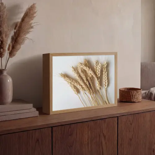 Graan - Geel - Wit - Stilleven Light Box met batterij (Wandlamp) middel -sfeer2