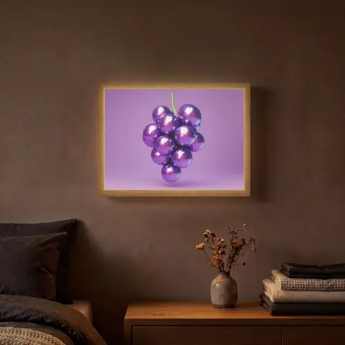 Druif - Disco - Glitter - Paars Light Box met batterij (Wandlamp) middel -sfeer4