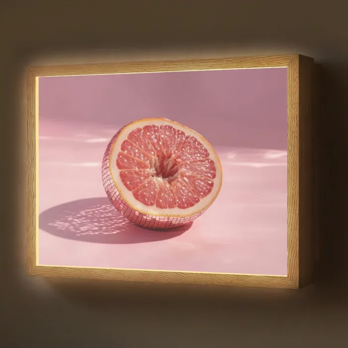 Grapefruit - Roze - Disco - Shiny Light Box met batterij (Wandlamp) middel -z3d_website