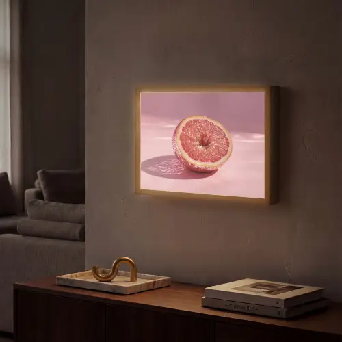 Grapefruit - Roze - Disco - Shiny Light Box met batterij (Wandlamp) middel -sfeer1