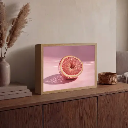 Grapefruit - Roze - Disco - Shiny Light Box met batterij (Wandlamp) middel -sfeer2