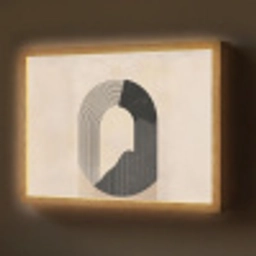 Grafisch gebogen motief - Beige Light Box met batterij (Wandlamp) middel -z3d_website