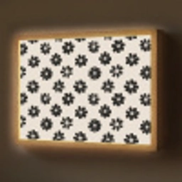 Grafisch - Madeliefjes - Zwart - Beige Light Box met batterij (Wandlamp) middel 907 -z3d_website