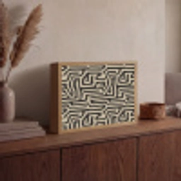 Grafisch - Lijnen - Zwart Light Box met batterij (Wandlamp) middel 907 -sfeer2