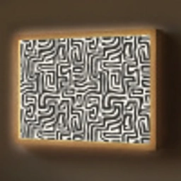 Grafisch - Lijnen - Zwart - Wit Light Box met batterij (Wandlamp) middel 907 -z3d_website