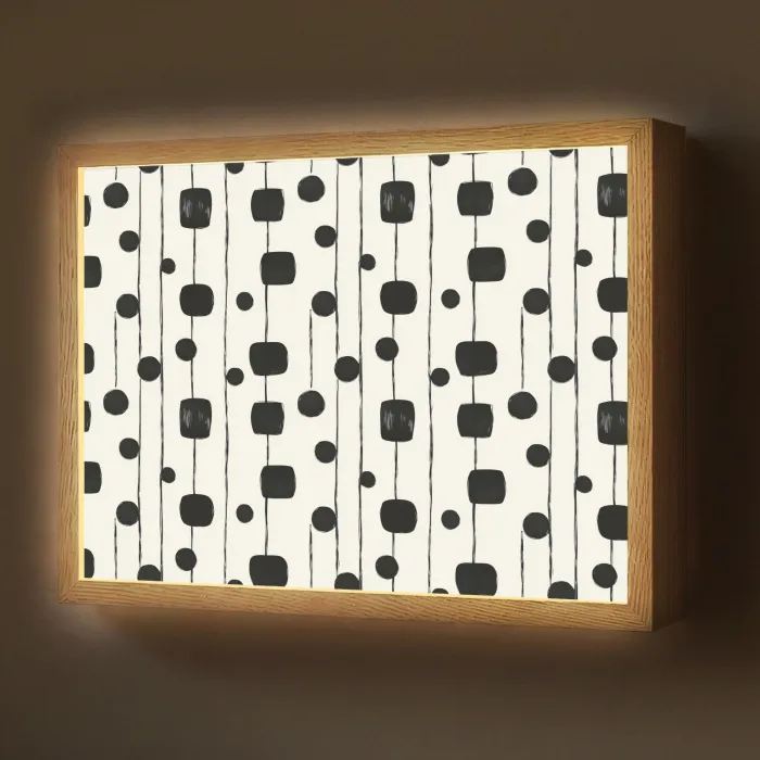 Grafisch - Modern - Zwart Light Box met batterij (Wandlamp) middel 907 -z3d_website