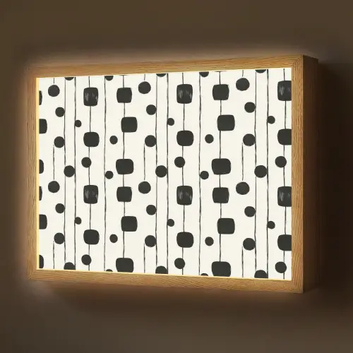 Grafisch - Modern - Zwart Light Box met batterij (Wandlamp) middel 907 -z3d_website