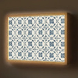 Grafisch - Tegel - Blauw Light Box met batterij (Wandlamp) middel 907 -z3d_website