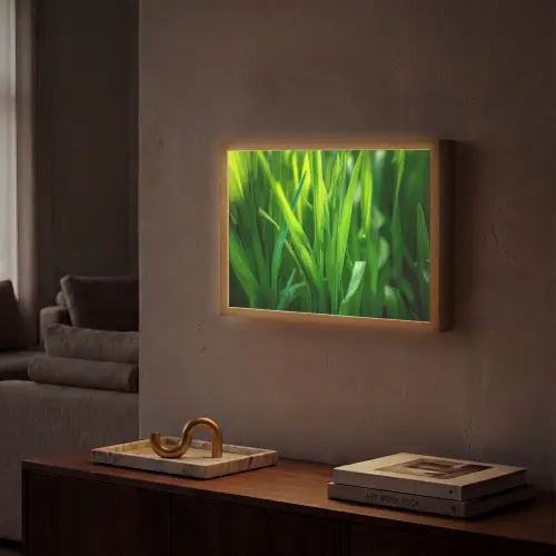 Grassprieten - Lichtinval - Groen Light Box met batterij (Wandlamp) middel -sfeer1