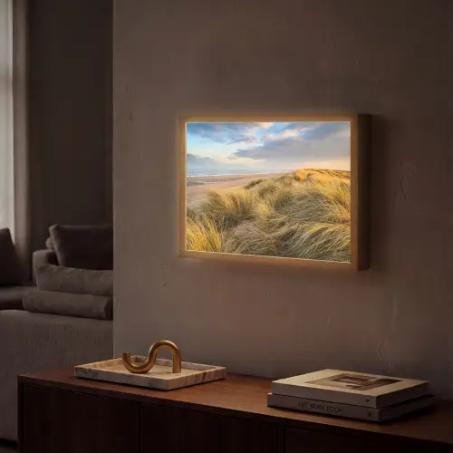 Gras - Duinen - Strand - Zomer Light Box met batterij (Wandlamp) middel -sfeer1