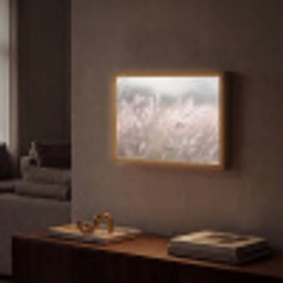 Graspluimen - Wind - Beige - Mistig Light Box met batterij (Wandlamp) middel -sfeer1