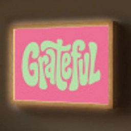 Grateful - Groen - Grafisch - Vloeiend Light Box met batterij (Wandlamp) middel -z3d_website