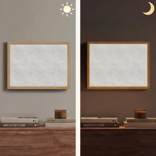 Grijs - Beton - Neutraal Light Box met batterij (Wandlamp) middel 907 -sfeer3
