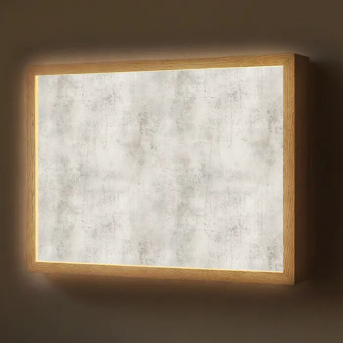 Grijs - Beton - Verweerd Light Box met batterij (Wandlamp) middel 907 -z3d_website