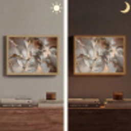 Grijs - Goud - Marmer - Marmerlook Light Box met batterij (Wandlamp) middel -sfeer3