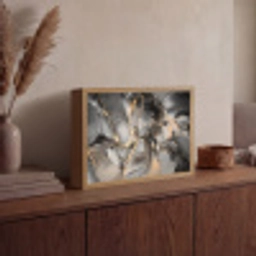 Grijs - Luxe  - Goud - Marmer Light Box met batterij (Wandlamp) middel -sfeer2