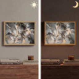 Grijs - Luxe  - Goud - Marmer Light Box met batterij (Wandlamp) middel -sfeer3