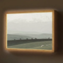 Grijs - Berg - Paarden Light Box met batterij (Wandlamp) middel -z3d_website