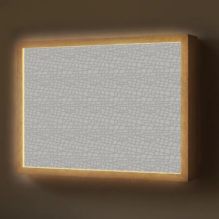 Grijs - Reptiel - Dier - Patroon Light Box met batterij (Wandlamp) middel 907 -z3d_website