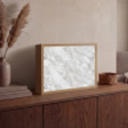 Grijs - Wit - Marmer Light Box met batterij (Wandlamp) middel 907 -sfeer2