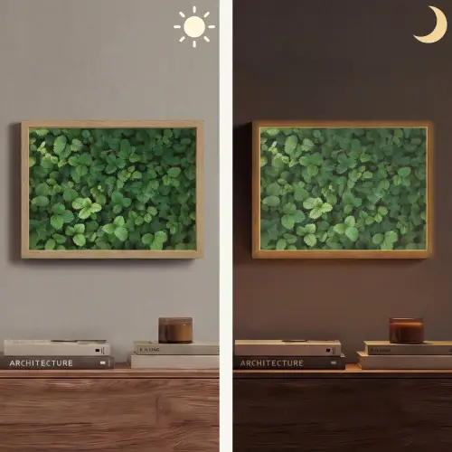 Groen - Bladeren - Kartel - Zonlicht Light Box met batterij (Wandlamp) middel -sfeer3