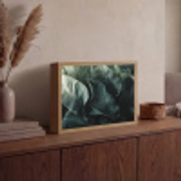 Groen - Bladeren - Glad - Nerven Light Box met batterij (Wandlamp) middel -sfeer2