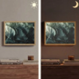 Groen - Bladeren - Glad - Nerven Light Box met batterij (Wandlamp) middel -sfeer3