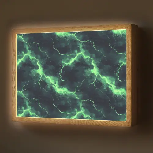 Groen - Bliksem - Storm Light Box met batterij (Wandlamp) middel 907 -z3d_website