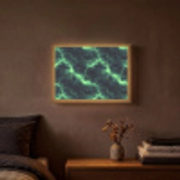 Groen - Bliksem - Storm Light Box met batterij (Wandlamp) middel 907 -sfeer4