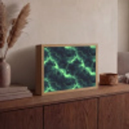 Groen - Bliksem - Storm Light Box met batterij (Wandlamp) middel 907 -sfeer2