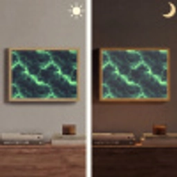 Groen - Bliksem - Storm Light Box met batterij (Wandlamp) middel 907 -sfeer3