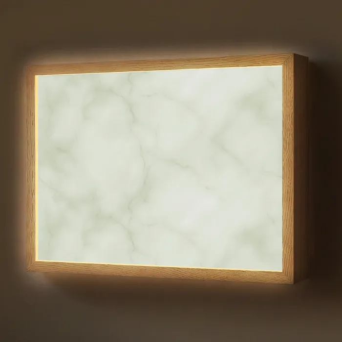 Groen - Marmer - Aders Light Box met batterij (Wandlamp) middel 907 -z3d_website
