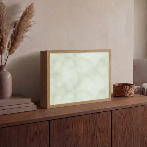 Groen - Marmer - Aders Light Box met batterij (Wandlamp) middel 907 -sfeer2